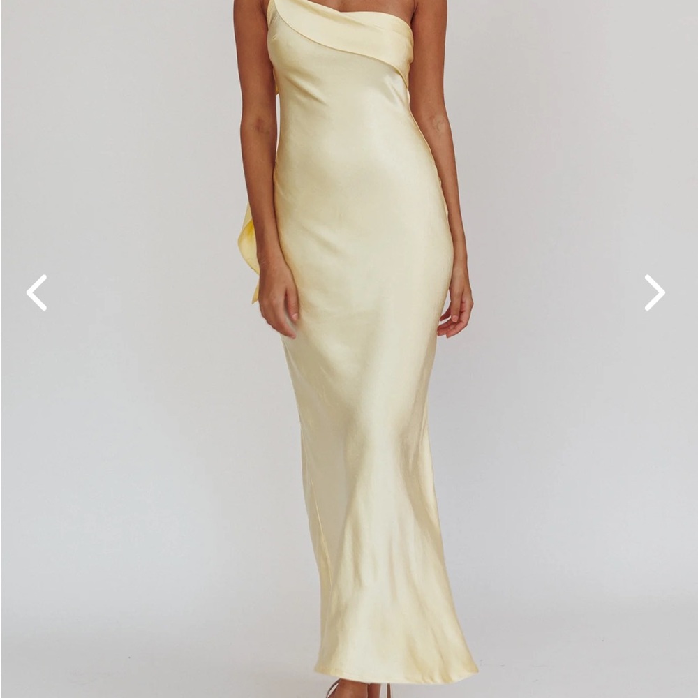 Elegant Yellow Satin Gown
